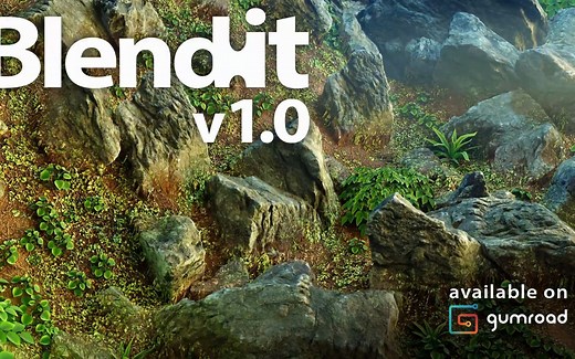 Blender插件-对象材质混合的全动态一键混合插件 Blendit