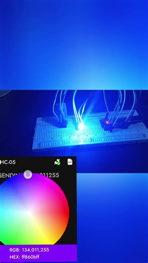 🌈 Controlling this RGB LED with just my phone via Bluetooth. Which color is your favorite? 📱 #Shorts