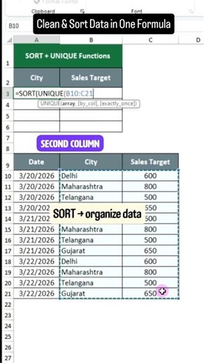 Excel Trick: Clean & Sort Data in One Step 😱