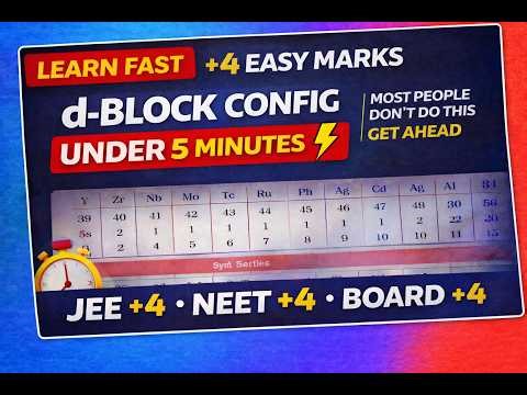 D-Block Electronic Configuration in 5 Minutes ⚡ Must Know