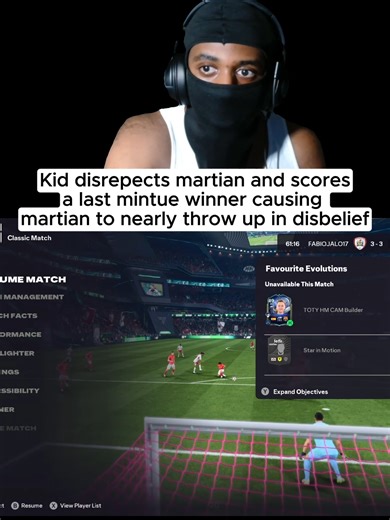 Martian Disrespected in Ultimate Team Wager