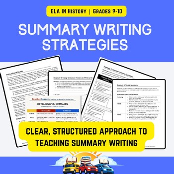 Objective Summary Writing Activity for Struggling Writers | Grades 8-10