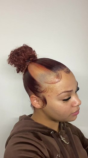Slick Bun Hairstyle Tutorial with Skunk Stripe Highlights