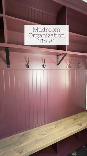Using baskets for storage in a mudroom or entryway is one of my go to ways for maintaining a tidy and functional space. If baskets don’t work with your room, here are some other ideas for mudroom organization: 1. Cubbies & Shelves: Install cubbies or open shelves with labeled bins to store shoes, bags, and accessories. This allows each family member to have their dedicated space. 2. Hooks Galore: Wall-mounted hooks are a game-changer! Install rows of hooks for coats, hats, scarves, and even pet 