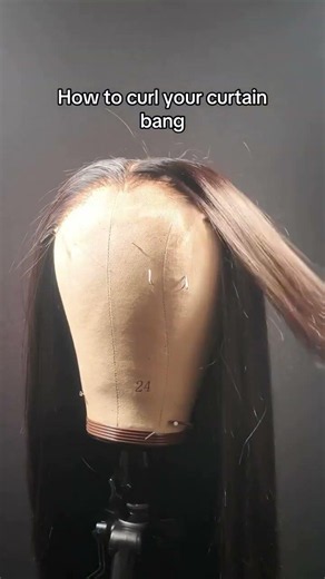 How to curl your curtain bang💯Great tutorial 🥳🥳 #arabellahair #wigtutorial #wigtips