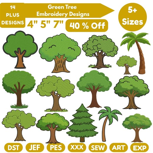 Family Tree Machine Embroidery Design Tree of Life Embroidery Pine Trees Forest Silhouette PES Tree Custom Embroidery 5size Instant Download - Etsy