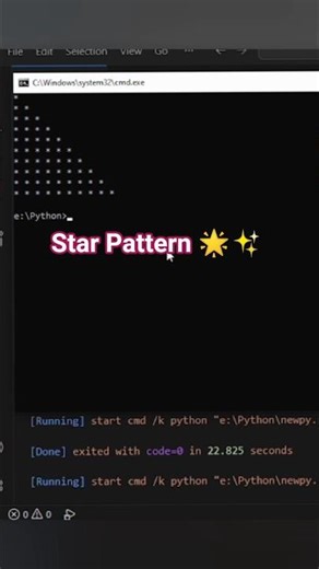 Star pattern using Python loops ⭐✨#python #starpattern #coding #loops #shorts