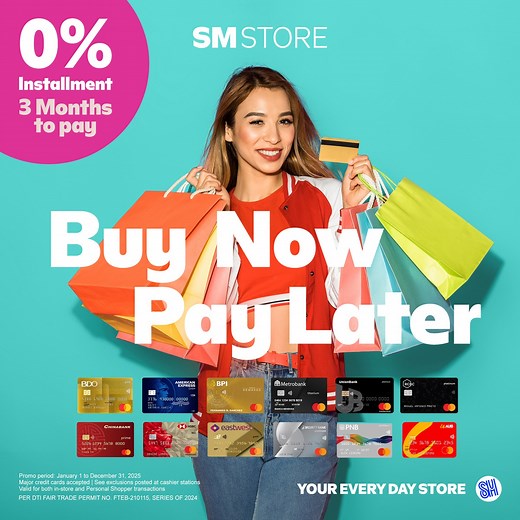 6.9K views · 58K reactions | Buy Now, Pay Later for your shopping finds at SM Store! 拾 It’s time for a refresh and revamp this 2025! Shop your favorites from SM Store using any of the participating credit cards and get 0% interest with 3 months installment. Enjoy stress-free shopping with light, easy installment plans only at SM Store! Learn more at smstore.com/bnpl for more details. SM Store, Your Every Day Store | SM Store | Facebook
