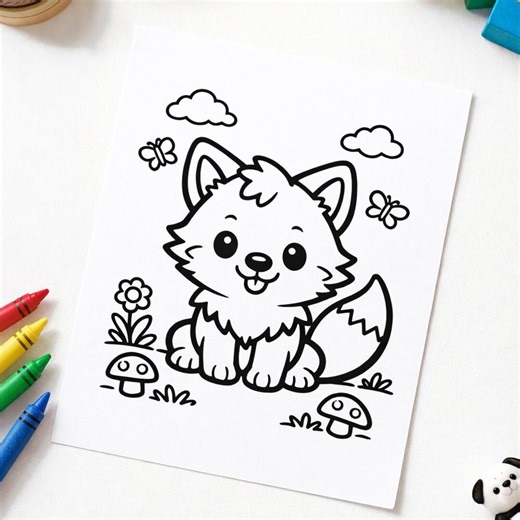Wolf Coloring Pages for Kids Printable: Instant PDF Download - Etsy
