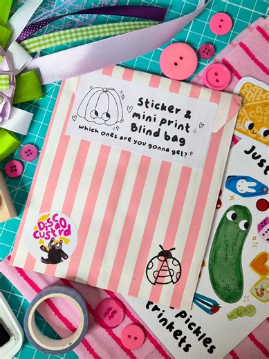 Blind Bag Sticker & A6 Mini Print, Vinyl Stickers, Wall Art, Trinkets, Scrapbooking - Etsy