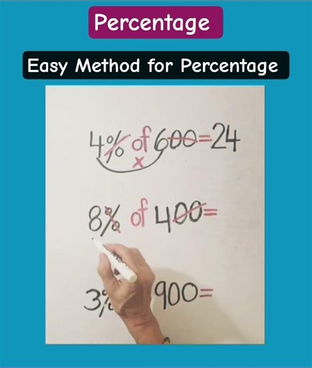 Percentage: Easy Method for Percentage #shorts
