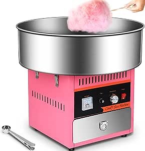 Cuilvu 1000W Cotton Candy Maker Large Commercial Cotton Candy Machine Fashion Min Commercial Sugar Equipment Electric Candy Floss for Kids Birthday Family Party Charity Activities