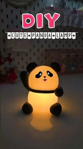 🐼 DIY Cute Panda Lamp | Aesthetic Night Lamp Idea #shorts #viralshorts #diy #trending #handmade