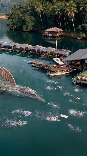 Spinosaurus ATTACKS Tourists in Jungle River. Jurassic World Short Film.