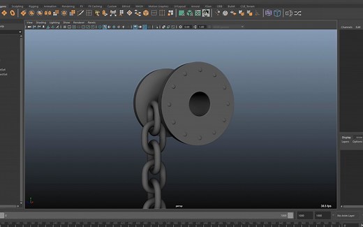 Dynamic Chain with nCloth in Maya 动力学铁链绑定 中文字幕