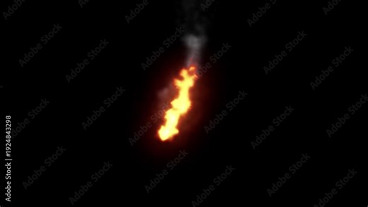 Fiery moving across animation effect on black background. a dynamic and energetic visual fire effect for 4k stock video.