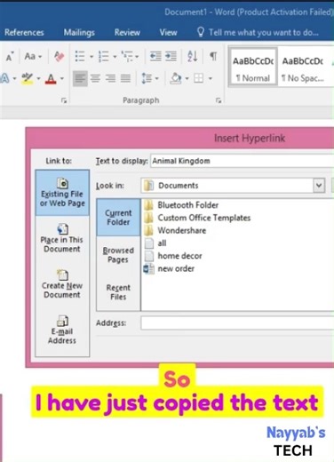 13 reactions | How to convert text into hyperlink in ms word? #msexcel #excel #exceltips #exceltutorial #exceltipsandtricks #msword #mswordtutorial #mswordtipsandtricks #mswordhack #excel #msexcel #msexceltutorial #msexceltricks #msexceltraining #msexcelvideos #msexceltutorials #msexceltipsandtricks #viral #tech | Nayyab's Tech Lectures | Facebook