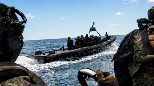 US and Dutch marines train to rescue people in water