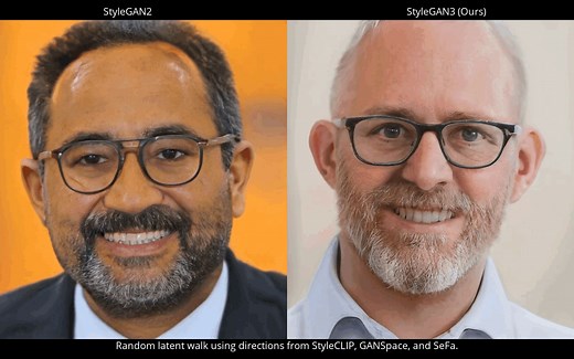 英伟达StyleGAN3最新开源！AI生成人脸，丝滑过渡，细节拉满！
