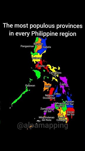 The most populous provinces in every Philippine region