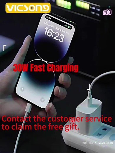 Fast Charging with 20W Power Adapter for iPhone