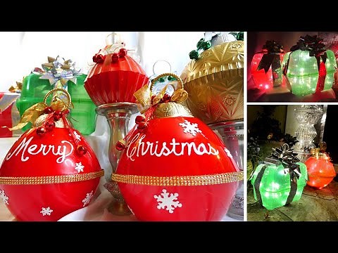 Large Colorful Outdoor Ornaments That Light Up! - Dollar Tree DIY