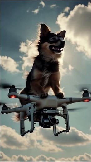 Flying Dog on Drone – Smart Pup Takes to the Sky