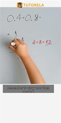 Step-by-Step Decimal Addition: 0.8 + 0.4 Solved! #Math #DecimalFractions-Basic