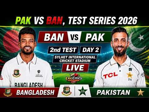 PAK vs BAN LIVE Score | Ban Setting target | Day 2 | Final Session | 2nd TEST LIVE | CricCritics