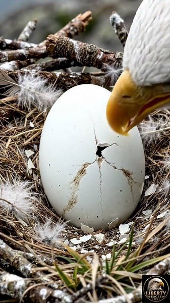 The Moment a Baby Bald Eagle Begins to Hatch America’s National Bird