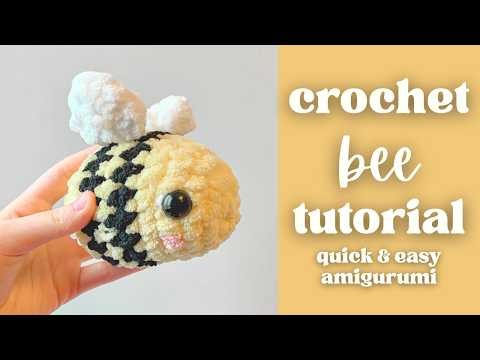 how to crochet a bee 🐝 //quick and easy beginner friendly crochet tutorial 💛