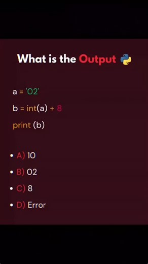 Tech Spark on Instagram: "What is the output 🚀 Python Program 🐍 . #python #pythonnotes #viralreels #pythonreels #treanding"