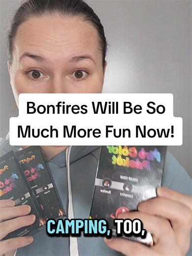 these fire color changing packets are so fun for bonfires or for camping you literally just open up the packet and dump it on your fire to change the color like magic and it's perfectly safe and fun for kids and adults you can get a 10 pack of 12 pack or a 25 pack while they're on sale you won't regret it. #bonfire #familyfun #firecolorpacket #campinghacks #campinghacks