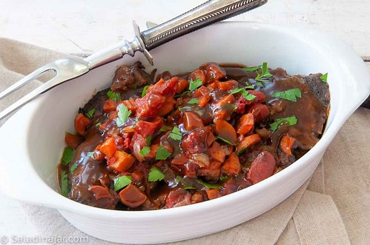 Tomato-Braised Swiss Chuck Steak (Slow Cooker Method)