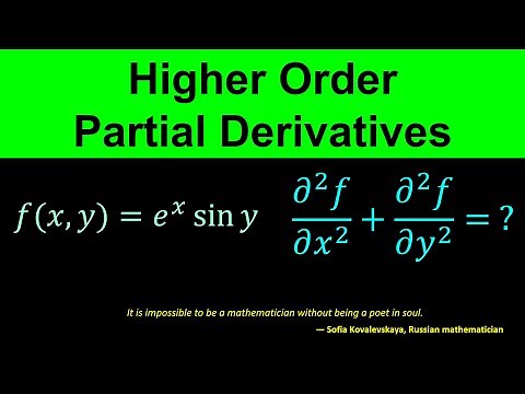 Higher Order Partial Derivatives