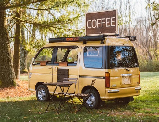 This Daihatsu Atrai Kei Van Turned Mobile Coffee Shop Is the Coolest Van Conversion Ever