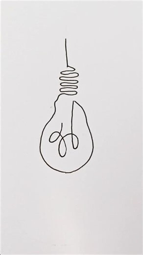 Easy Bulb Drawing 💡 | 1 Minute Drawing Tutorial #shorts