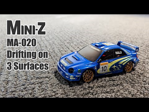 Kyosho Mini-Z AWD MA-020: Drifting on 3 Different Surfaces