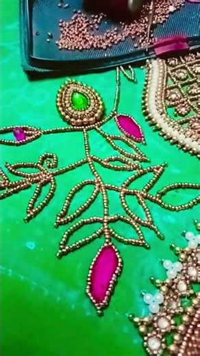 Aari Stunning Bridal Blouse Design Silk Thread with Embossed Zardosi Tutorial#thiyafashionhouse