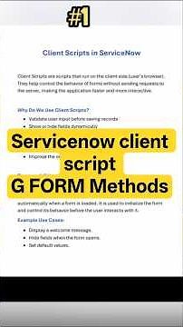 Servicenow client script G FORM Methods #servicenow #skfacts #job