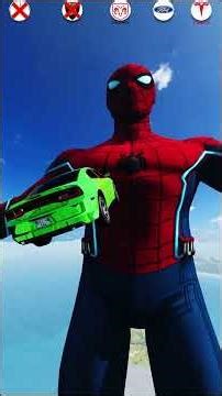Can a Car Jump Over GIANT Spider-Man? 🏎️🕷️ #shorts #beamngdrive