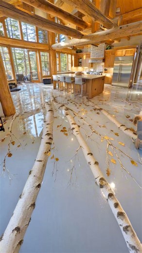 Absolutely gorgeous Aspen tree epoxy flooring! 🤯👏 | Inspiring Designs