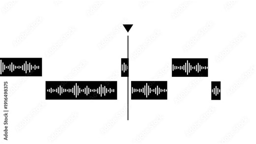 Sound graphic animation with point and line adjustment, sound playback, sound editing, music, transparent background, 4k video