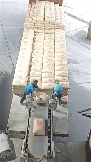 Bagged white cement loading process