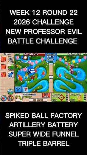 Week 12 Round 22 New Professor Evil Battle Challenge... 🐵