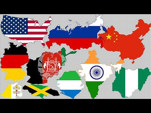Comparison: Countries Size by Total Area. All 195 countries.