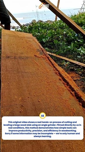 Satisfying Wood Slab Cutting with Angle Grinder | Extreme Manual Woodworking