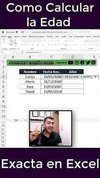 Como Calcular la Edad en Excel con la Fecha de Nacimiento