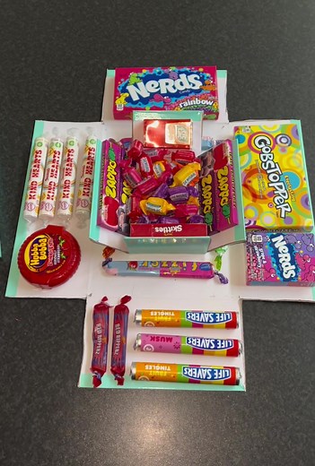 small lolly burst box #lollies #food #snacks #burstbox #presents #gift