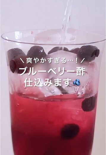 仕込んでおくと、夏の定番ドリンクに☀️✨ 🫐ブルーベリー酢の作り方 材料3つ、混ぜて寝かせるだけで 甘酸っぱくて爽やかな“飲むお酢”が完成🍹 ☑️ そのまま飲んでも ☑️ お水や炭酸で割っても ☑️ ヨーグルトにかけても最高◎ 夏の朝にも、お風呂上がりにも☺️ さっぱりしたい日にぴったりの自家製ドリンクが 楽しめます◎ 【材料】 冷凍ブルーベリー 1袋（180g） 氷砂糖 360g（冷凍ブルーベリーの量の2倍） リンゴ酢 360〜400cc（お好みで） ・保存瓶は煮沸消毒をしておく ・冷凍ブルーベリーは洗って水気を拭き取っておく 保存して、ぜひ試してみてください🫶 （作ったよ報告もお待ちしてます✨） #ドリンク #ドリンクレシピ #酢 #ブルーベリー #snapmart #料理動画コンテスト